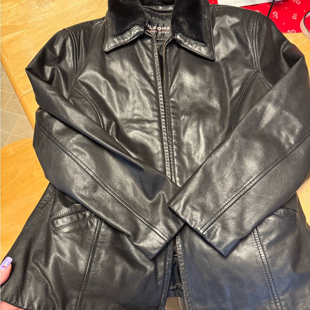 Wilson Black Leather Jacket with Thinsulate Insulation